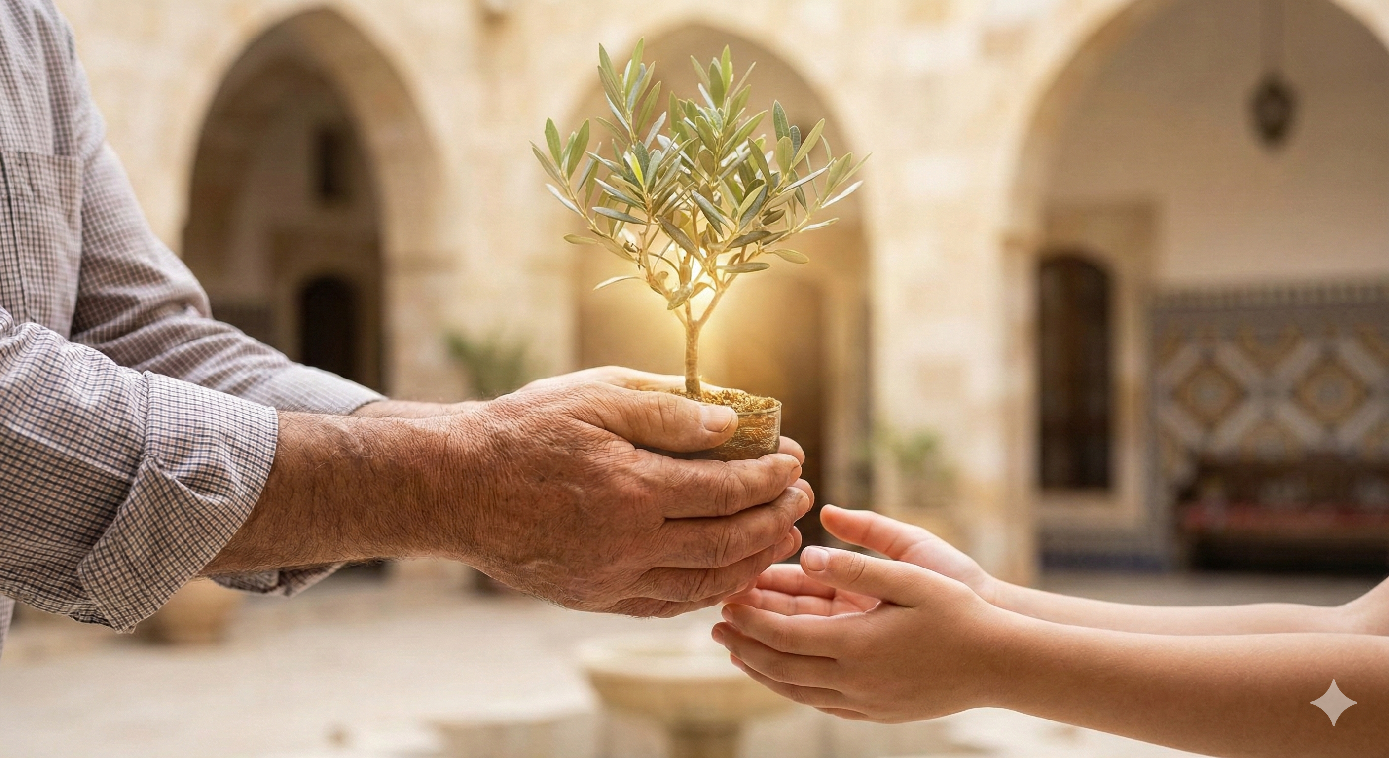 Tangan memegang anak benih